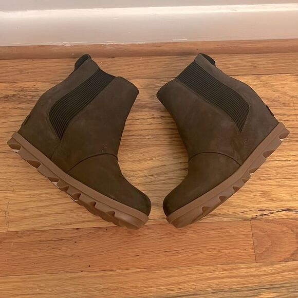 Sorel Joan of Arctic Brown Suede Ankle Chelsea pull on Booties size 6 - Picture 3 of 7